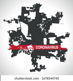 Columbus Ohio City Map With Coronavirus Warning