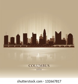 Columbus Ohio city skyline silhouette. Vector illustration