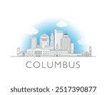 Columbus, Ohio skyline cityscape vector illustration