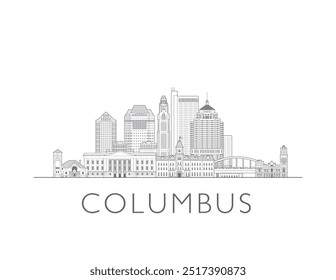 Columbus, Ohio Skyline Stadtlandschaft, Vektorgrafik