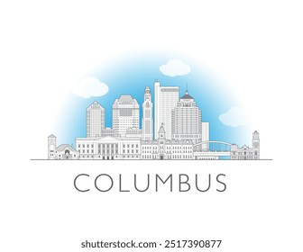 Columbus, Ohio skyline cityscape vector illustration