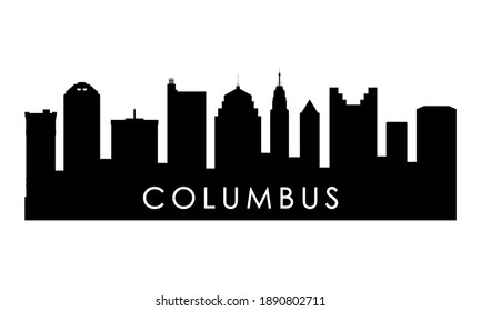 Columbus Ohio skyline silhouette. Black Columbus city design isolated on white background. 