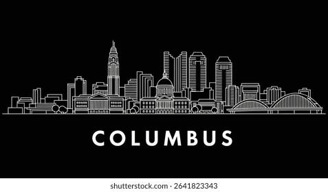 Columbus Ohio Skyline with USA Cityscape vector.
