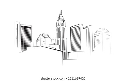 Columbus, Ohio Skyline Vector Illustration