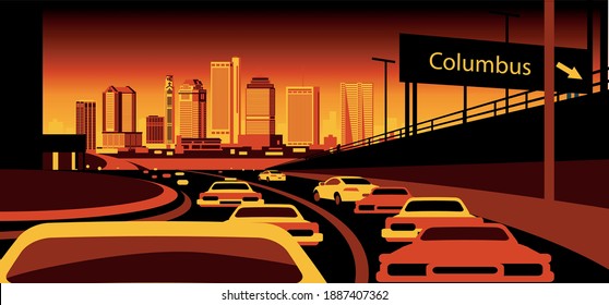 Columbus Ohio Skyline Vector Illustration