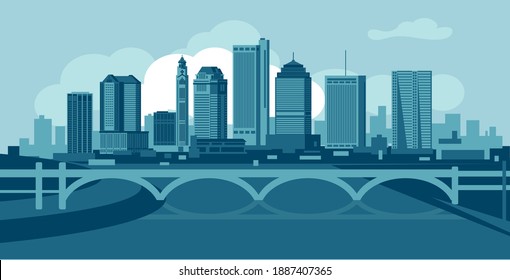 Columbus Ohio Skyline Vector Illustration