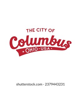 Columbus, Ohio, EE.UU. diseño de letras. Diseño de tipografía de Columbus. Vector e ilustración.