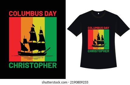  Columbus quotes t-shirt design, vector graphic