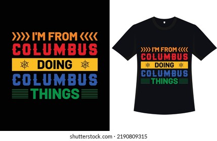  Columbus quotes t-shirt design, vector graphic
