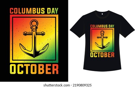  Columbus quotes t-shirt design, vector graphic