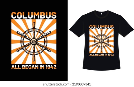  Columbus quotes t-shirt design, vector graphic