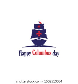 Columbus ship design. celebration holiday poster.