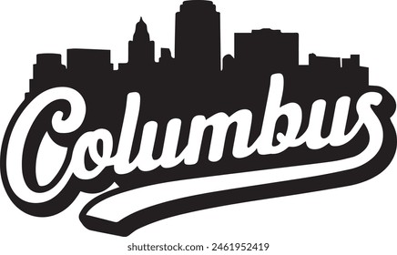 Columbus Skyline Silueta Ilustración vectorial