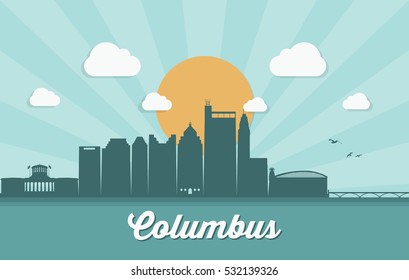Columbus skyline - vector illustration