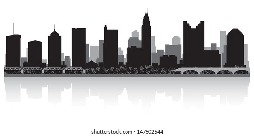 Columbus USA city skyline silhouette vector illustration