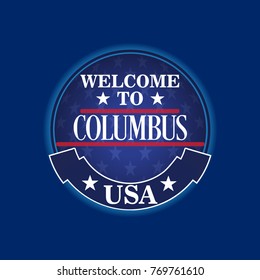 Columbus Welcome SIGN, USA City