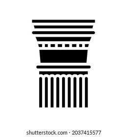 columna vectorial del icono de glifo de roma antiguo. signo de roma antiguo de columna. símbolo de contorno aislado ilustración negra