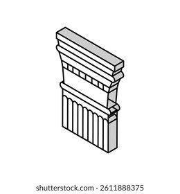 column ancient rome isometric icon vector. column ancient rome sign. isolated symbol illustration