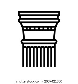 columna vectorial de icono de línea de roma antiguo. signo de roma antiguo de columna. símbolo de contorno aislado ilustración negra