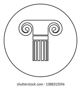 Column ancient style Antique classical column architecture element Pillar Greek roman column icon in circle round outline black