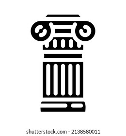 column antique building glyph icon vector. column antique building sign. isolated contour symbol black illustration