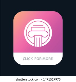 Column, Architecture, Building, Decoration, Greek Mobile App Icon Design