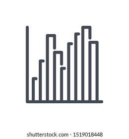 Column bar graphs line icon. Finance graph vector outline sign.