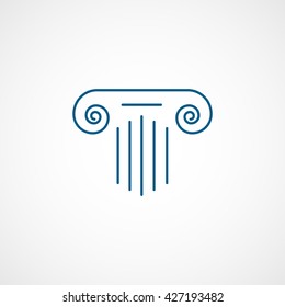 Column Blue Icon On White Background