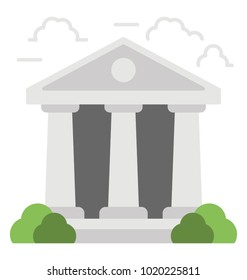 
Column building , bank flat icon
