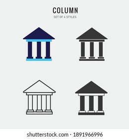 column building icon society and bank building 