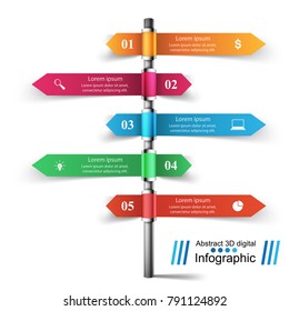 Column business Infographics origami style Vector illustration.