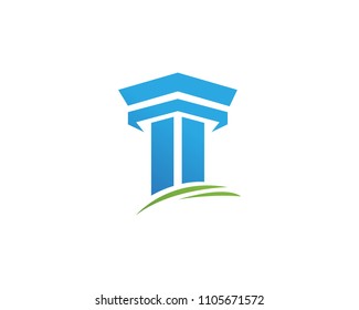 Column capital icon logo simple flat style illustration sign