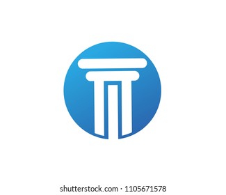 Column capital icon logo simple flat style illustration sign