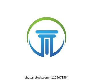 Column capital icon logo simple flat style illustration sign
