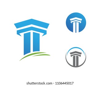Column capital icon logo simple flat style illustration sign