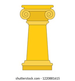 Column cartoon. Outlined illustration with thin line black stroke