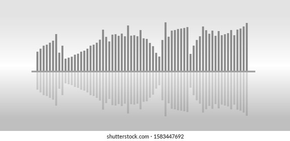 column chart, bar diagram for stock exchange, currency, economics statistics. Vector illustration.