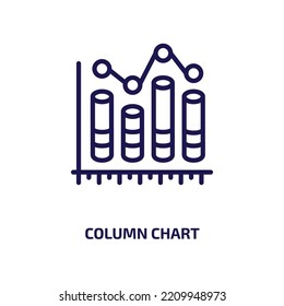 icono de gráfico de columnas de la colección de negocios. Gráfico de columna lineal delgado, presentación, icono de contorno de columna aislado en fondo blanco. Símbolo de gráfico de columna vectorial de línea, símbolo para web y móvil