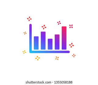 Column chart icon. Financial graph sign. Stock exchange symbol. Business investment. Dynamic shapes. Gradient design column chart icon. Classic style. Vector