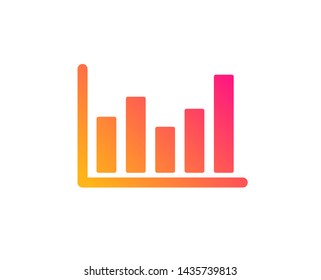Column chart icon. Financial graph sign. Stock exchange symbol. Business investment. Classic flat style. Gradient column chart icon. Vector