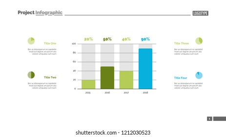 Column chart infographic slide template. Business data. Graph, diagram. Creative concept for infographic, templates, presentation, report. Can be used for topics like analytics, enterprise, structure