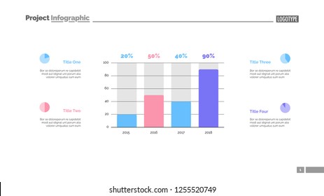 Column chart infographic slide template. Business data. Graph, diagram. Creative concept for infographic, templates, presentation, report. Can be used for topics like analytics, enterprise, structure
