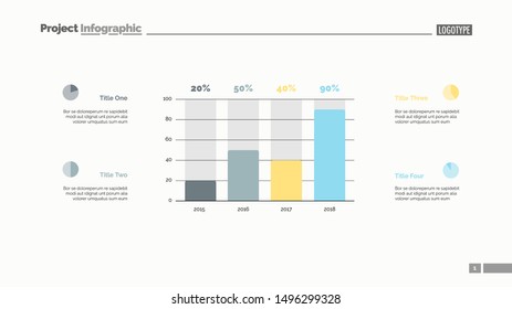 Column chart infographic slide template. Business data. Graph, diagram. Creative concept for infographic, templates, presentation, report. Can be used for topics like analytics, enterprise, structure