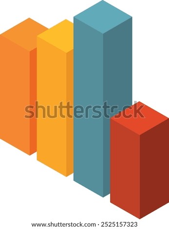 Column chart isometric icon. Business infographic symbol