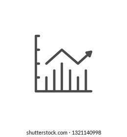 Column chart line icon