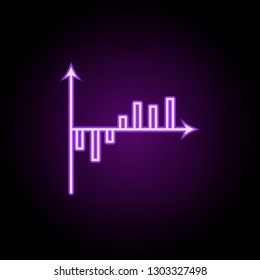 column chart line icon. Elements of Chart and diagram in neon style icons. Simple icon for websites, web design, mobile app, info graphics