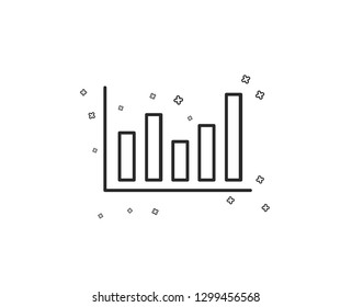 Column chart line icon. Financial graph sign. Stock exchange symbol. Business investment. Geometric shapes. Random cross elements. Linear Column chart icon design. Vector