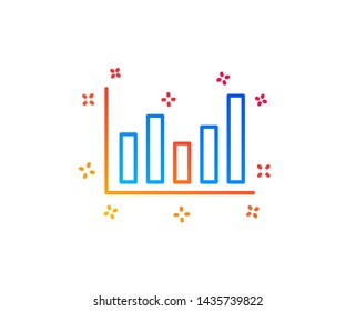 Column chart line icon. Financial graph sign. Stock exchange symbol. Business investment. Gradient design elements. Linear column chart icon. Random shapes. Vector