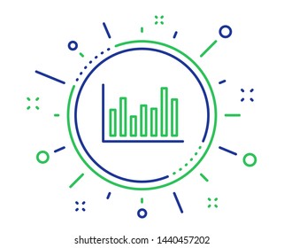 Column chart line icon. Financial graph sign. Stock exchange symbol. Business investment. Quality design elements. Technology bar diagram button. Editable stroke. Vector