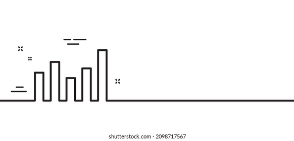 Spaltenzeilenzeilensymbol. Finanzdiagramm-Schild. Börsenzeichen. Unternehmensinvestitionen. Minimaler Hintergrund der Illustration. Zeichenbanner für die Spaltendiagrammlinie. Vektorgrafik